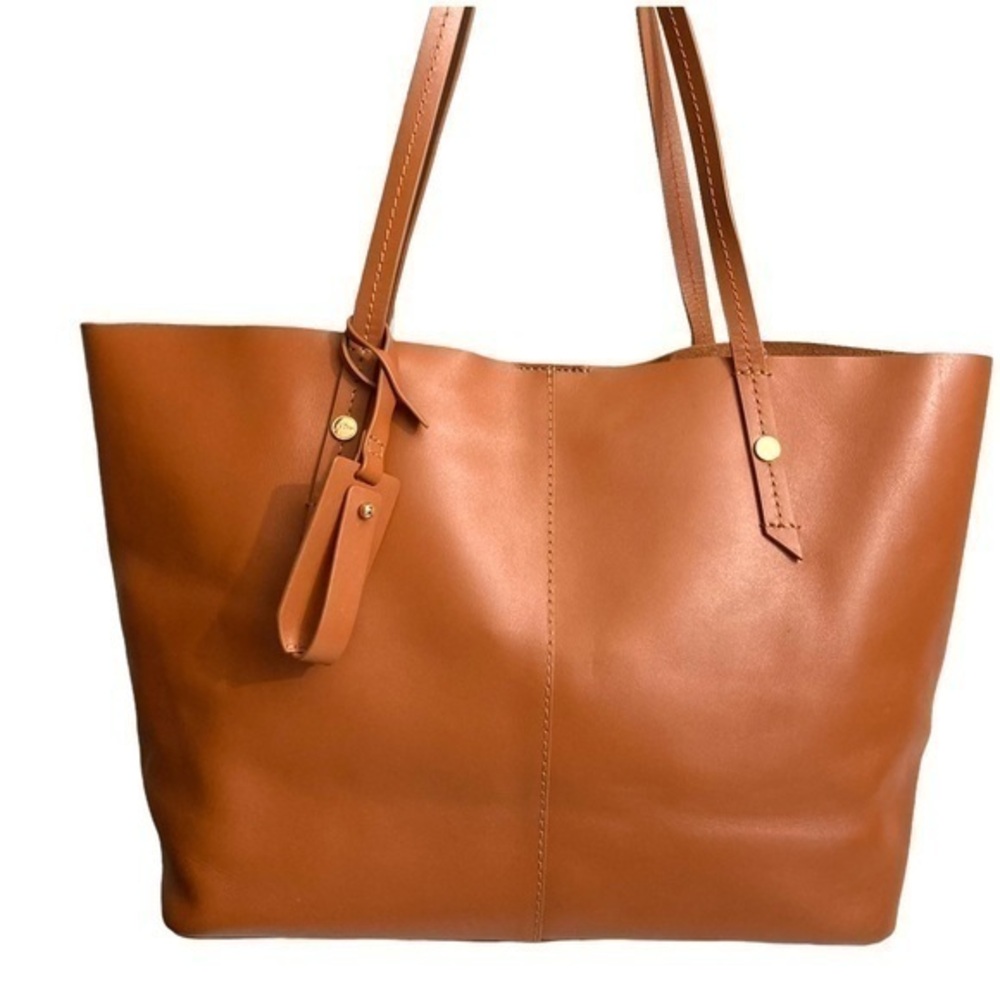 J. Crew tan brown leather tote bag
